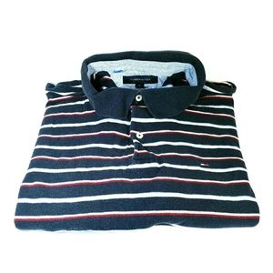 Tommy Hilfiger XXL Men's Shirt Striped Blue Polo